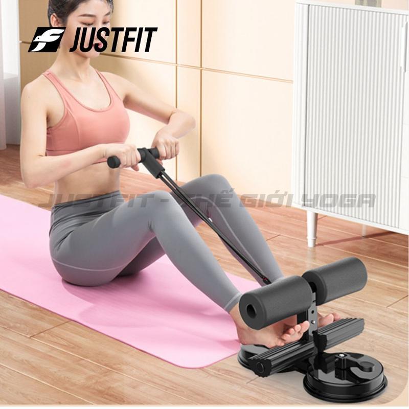  Dụng Cụ Tập Cơ Bụng Nâng Cấp Tại Nhà Đế Hút Chân Không Trụ Chữ T Kèm Dây Kéo Đàn Hồi 4 Ống JUSTFIT 