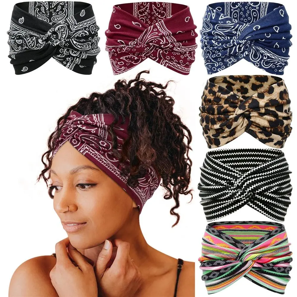 Wide Headbands for Women Extra Large Turban Workout Headband Fashion Yoga Hair Bands Boho Twisted Thick Hair Accessories