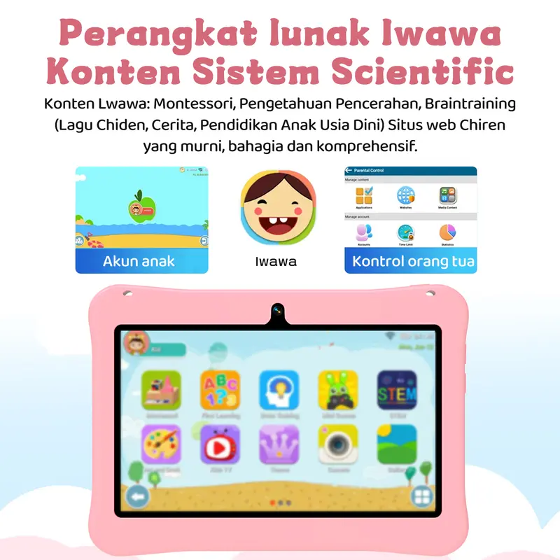 【Hancdon】F06/COD/Kesejahteraan Edition Tablet Study Kids IPS Screen 7 Inch/Tablet Edukasi Anak aipet  anak  tab tablet  belajar/ipad untuk anak anak/tablet android murah Toy Game Belajar table  tanak Wifi Layar Bluetooth 6