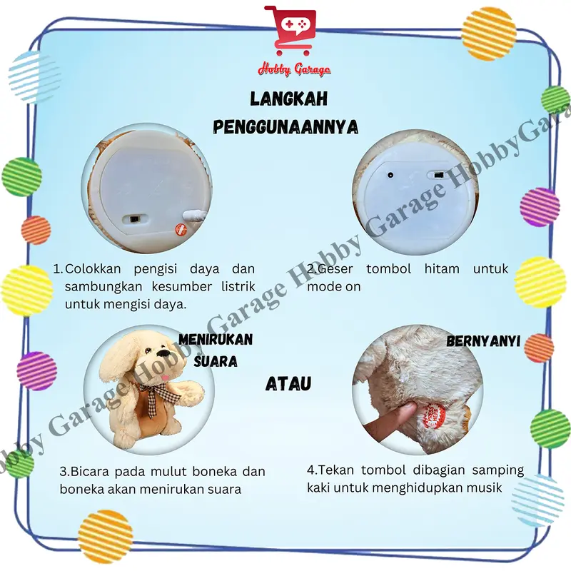 boneka peek a boo anjing clap hand mainan bayi peek ka boo Dog 2
