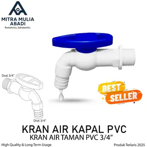 Mitra Mulia KRAN AIR KAPAL 3/4 INCH PVC KRAN TAMAN TEMBOK Tahan Lama Anti Korosi Model Elegan Drat Luar 3/4