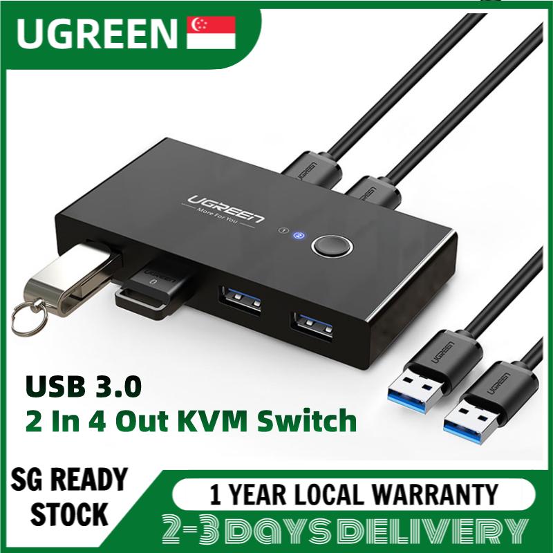 UGREEN KVM Switch USB Switch USB 3.0 2.0 for PC Laptop 2 Computers ...