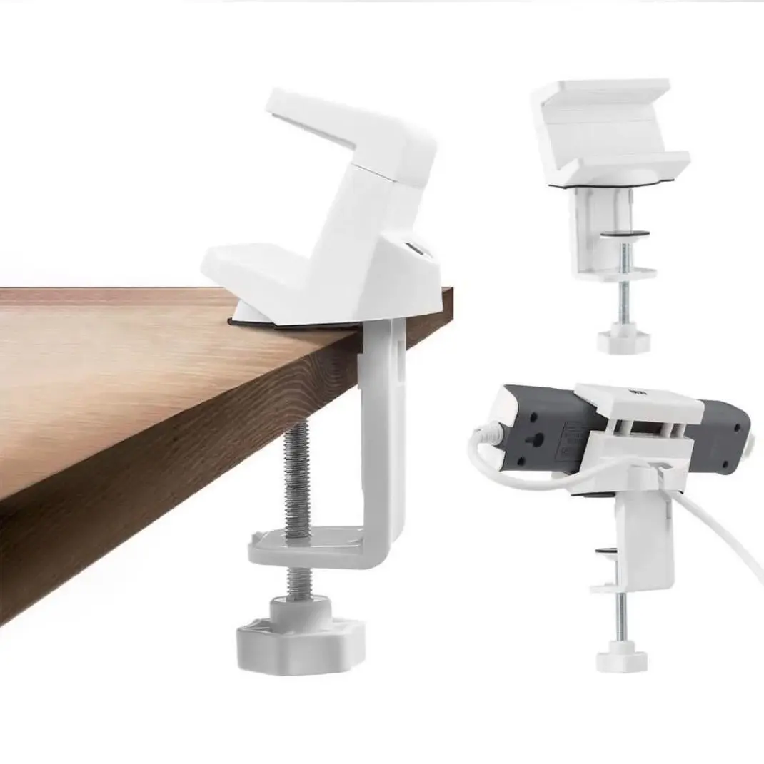 Tableholic Power Strip Holder, C-Clamp on Desktop Table, AC Outlet Extension Cord Desk Mount with Cable Management