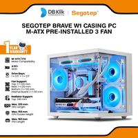 Gambar SEGOTEP BRAVE W1 Casing PC M-ATX Pre-Installed 3 Fan - White dari DBKlik Indonesia Kota Denpasar 1 Tokopedia