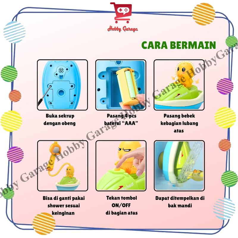 Mainan mandi anak duck shower kepala bebek semprotan air sprinkler 4