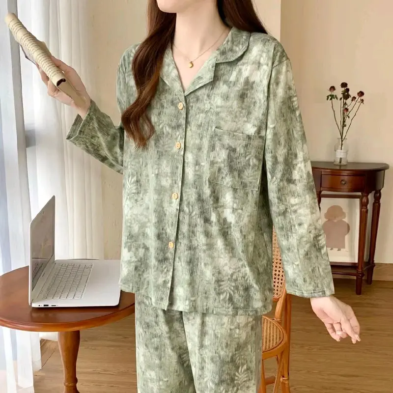 Piyama Pp Wanita Setelan Baju Tidur Wanita Dewasa Remaja Atasan Celana Panjang Lembut Nyaman Kaos Katun Motif 0