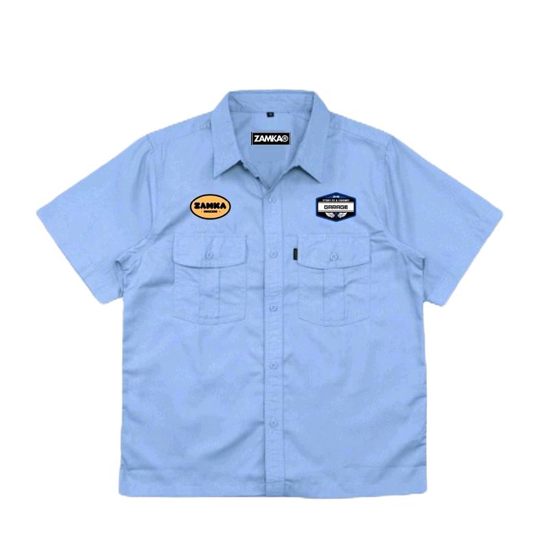 Kemeja workshirt engineering seris lengan pendek - Kemeja outdoor pria distro Bordir 4