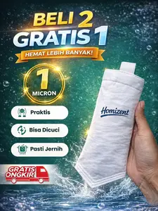 HOMIZENT- Filter air keran penjernih air premium penyaringan hingga 1 micron cocok untuk air keruh air PDAM Air perumahan air sumur atau air yang kena banjir