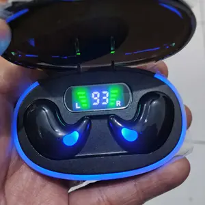 KY X55 Earphone Tidur Suara Stereo Level HiFi, Tahan Air iPX5, Mikrofon Internal, ENC Noise Reduction Layar Digital Cerdas Kontrol Sentuh untuk iPhone dan Android