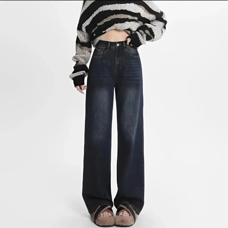 (unisex) gombrong jeans remaja cowok cewek skena korean style Celana Panjang Boyfriend Loose 4