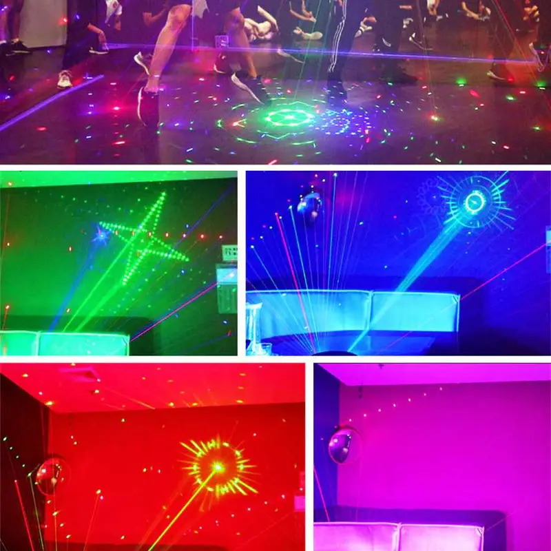 Lampu Panggung Disko Strobo LED Proyektor Beam Laser RGB DMX512 15 Eye 6