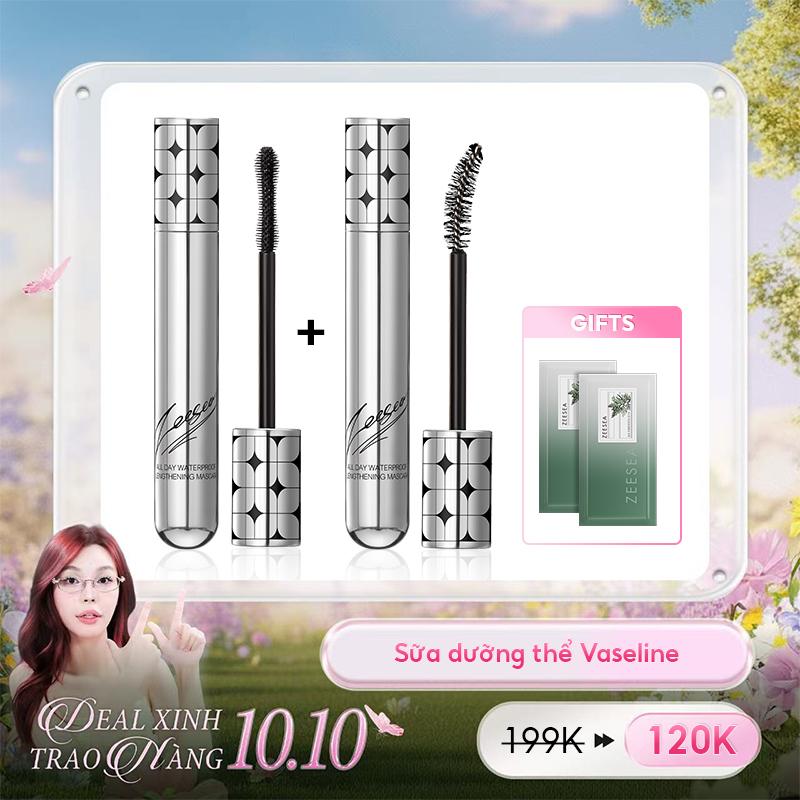 Mascara Không Thấm Nước, COMBO 2, Zeesea, Lâu Trôi 36H, Chống Nhòe, Kéo Dài, Chất Làm Đầy Lông Mi, Uốn Cong, Thích Hợp Cho Trang Điểm Mắt, Chống Mồ Hôi