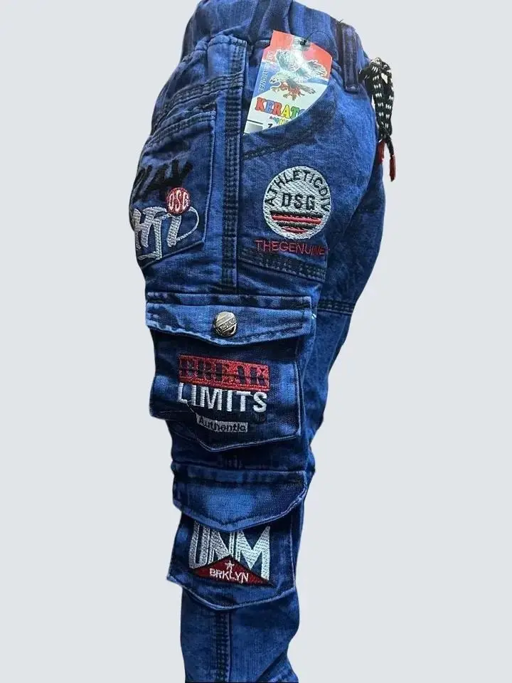 celana jeans anak cargo celana jeans anak laki celana jeans anak cowok celana jeans panjang anak Bordir Fashion
