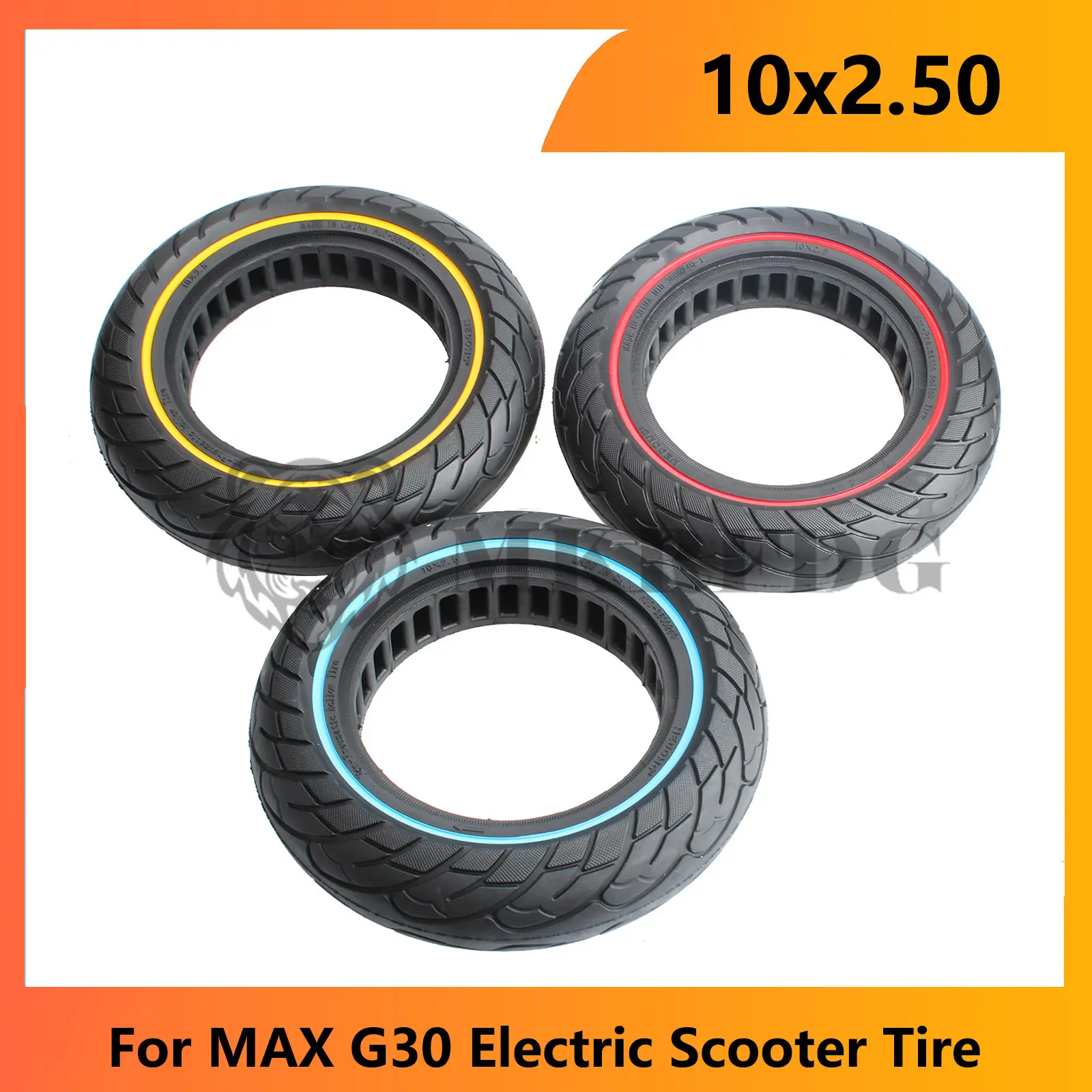 10 Inch 10x2.50 Honeycomb Solid Tire Escooter Balance Drive Thick Wear Resistant Tire For Electric Scooter Skateboard