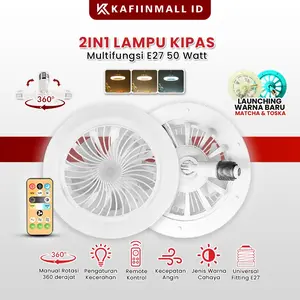 Lampu Kipas Angin E27 30Watt 50 Watt LED Multifungsi Lampu Plafon Remote Control LED Lampu Ruang Tamu Lampu Hemat Energy Lampu Live Packing Styrofoam