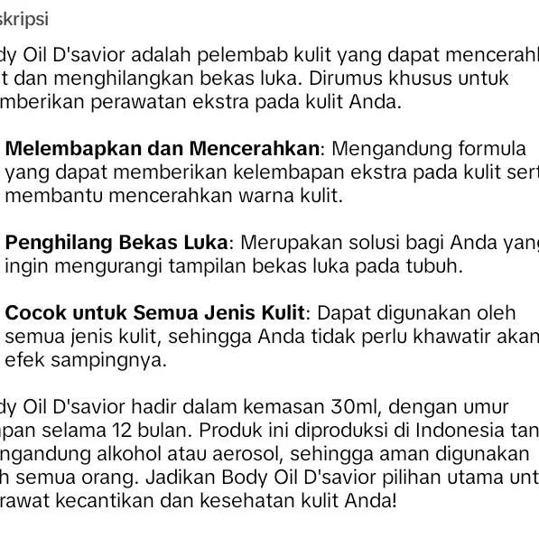 Serum D,SAVIOR Penghilang Bekas Korengan dan Noda Hitam untuk Perawatan kulit 5