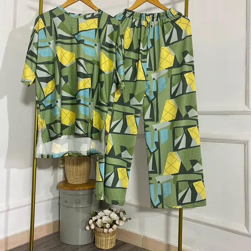 One Set Aura | Kaos Jesri Printing | SetCel Motif Atasan Fit Karet Melar Muslim Baju Wanita 0
