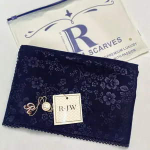 HIJAB PARIS PREMIUM 110X110 MOTIF BUNGA FLORAL EMBOS - ELEGAN DAN ANGGUN - R001-1E