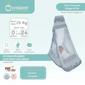 Omiland Ayunan Bayi + Kelambu Nyamuk dengan Kasur | Baby Hammock Gantung