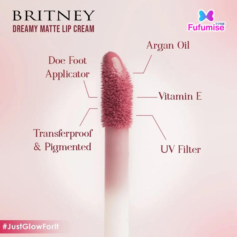 Purbasari BRITNEY Dreamy Matte Lip Cream  (BPOM) Bibir Lipstick 3