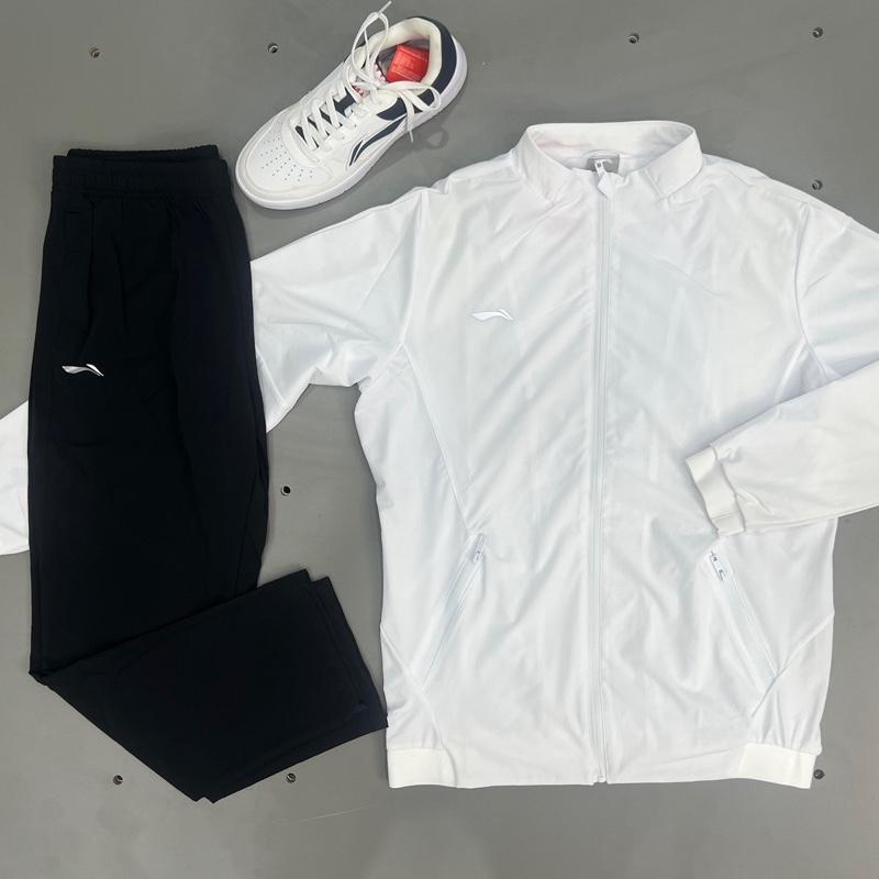 Bộ gió nam màu trắng MS453 vải co giãn 4 chiều bo gấu tay áo - Nhung Menswear