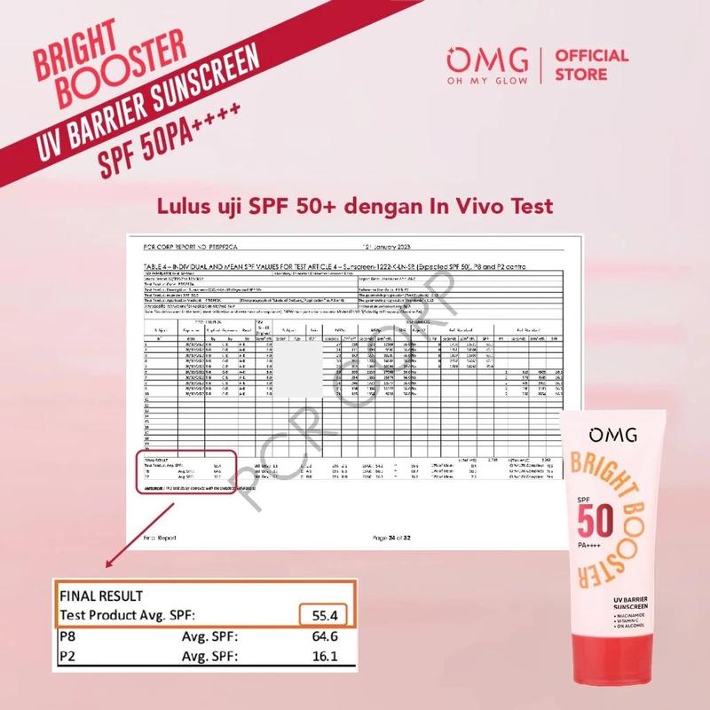 OMG Oh My Glow Bright Booster UV Barrier Sunscreen SPF 50 PA++++ 5