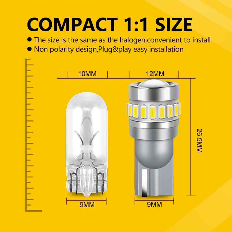 Bóng đèn LED TUFFOO-T10 / W5W cho đèn đỗ xe ô tô, đèn nội thất, đèn vòm, đèn biển số, Xanh Lá vôi, trắng, hổ phách, vàng, đỏ, băng, Xanh Biển , vàng chanh, DC 12V 6