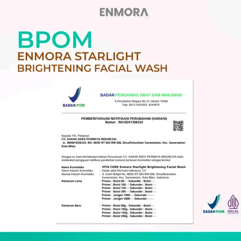 Enmora Starlight Series 3 in 1 - Brightening Facial Wash, Toner, dan Serum - Mengencangkan, Mencerahkan, Membersihkan, Aging, Pelembab, Muka 2