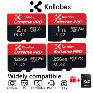 Kollabex extreme Pro micro sd 32/64/128/256/512GB 1TB A2 Kelas 10 kartu UHS-I U3 150MB/s memory card hp ori Kartu memori TF mikro