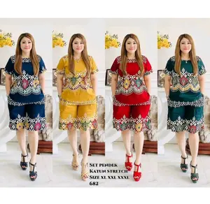 Setelan Katun Dewasa muat max 90kg Baju Batik Celana Motif