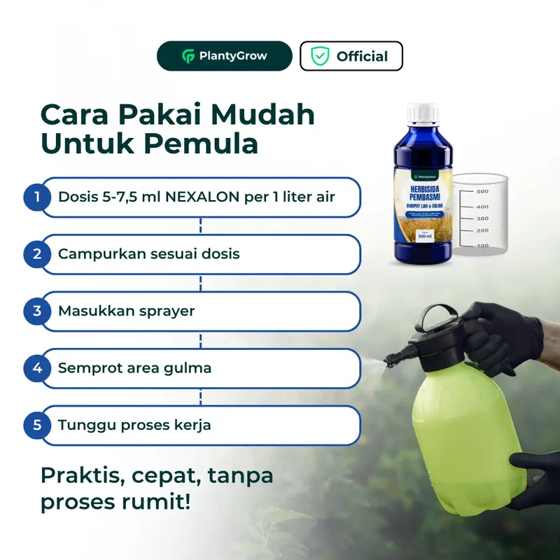NEW Herbisida Nexalon Kontak Pembasmi Rumput Liar & Gulma 500ml - Bantu Basmi Gulma Daun Lebar & Sempit, Praktis & Mudah Dicampur Air - PLANTYGROW