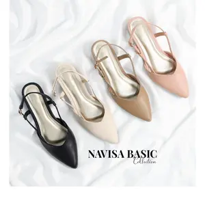 Mules Wanita Heels / Hak 3 Cm Navisa Basic Collection Pluvia Damelia Grend love Patris fleksibel elegan Shoes Sendal