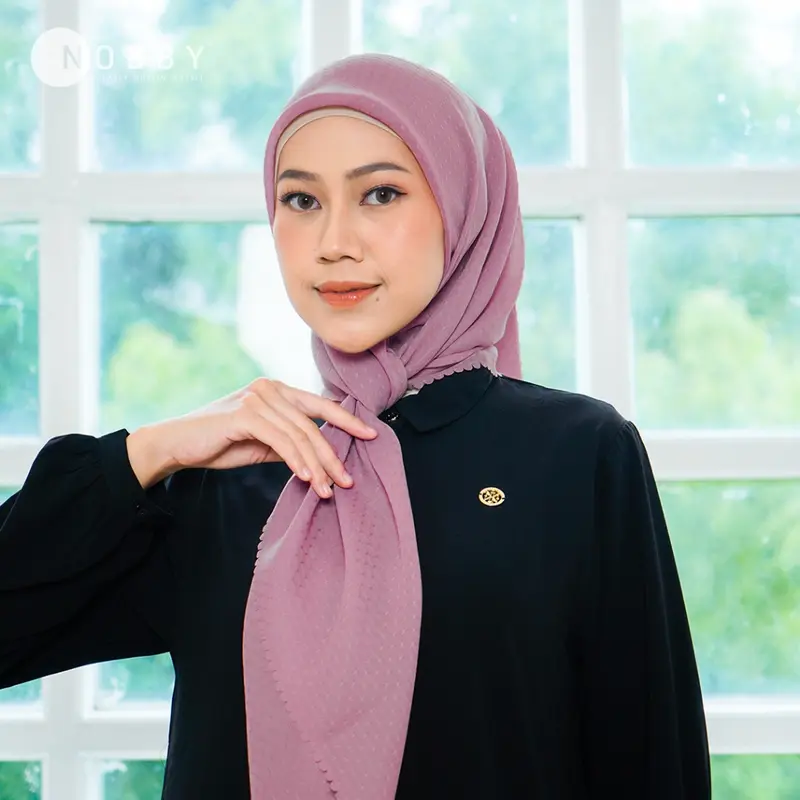 Nobby - Ruby Scarf Hijab Segiempat Bahan Voal Lasercut Cutting Lembut Kerudung Square Muslim 4