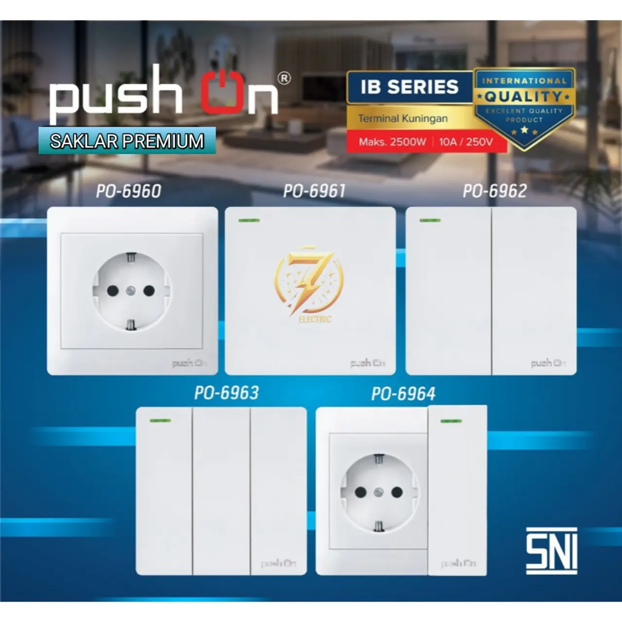 Push On Saklar Premium IB Series Saklar Tunggal / Saklar Double /  Saklar Triple
