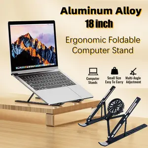 18inch Aluminium Alloy Laptop Kipas Pendingin Tablet Stand Laptop Stand Holder Portable Dudukan Laptop