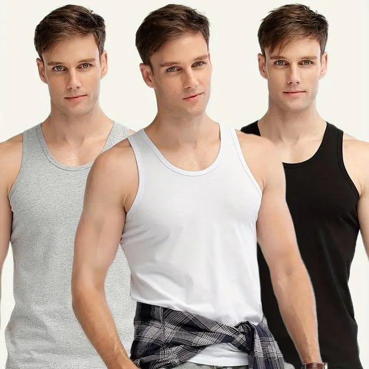 Kaos Singlet / Kaos Oblong / Kaos Dalaman Pria Katun Santai xxl warna hitamn Dewasa Atasan