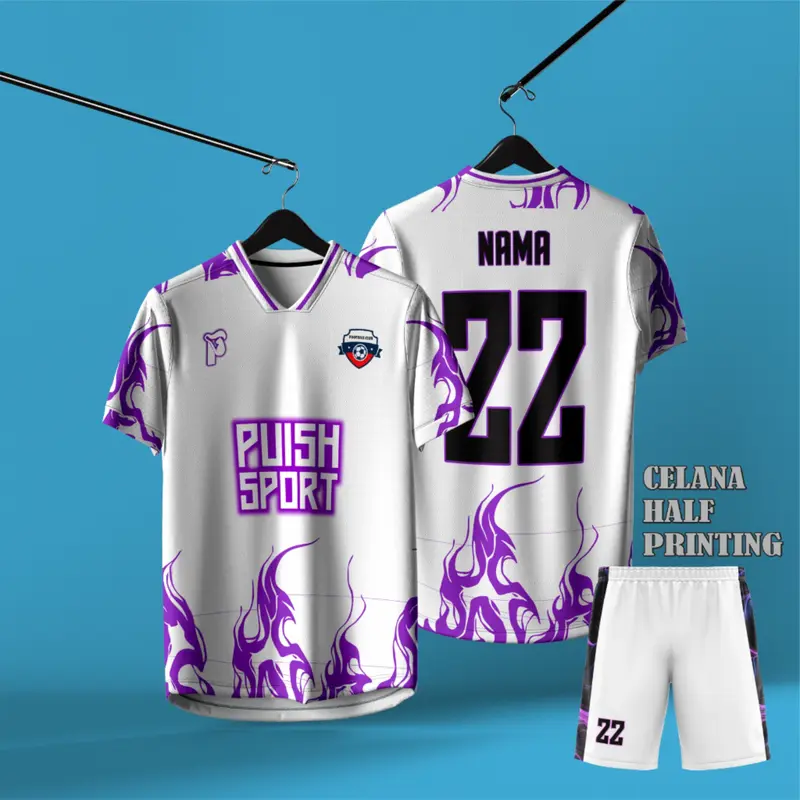 JERSEY FUTSAL SEPAKBOLA FLAMMING FREE CUSTOM NAME SET UNISEKS SPORT 4
