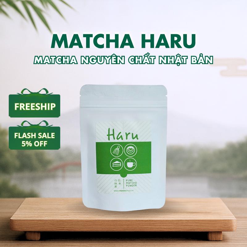Bột Trà Xanh Matcha Haru Nhật Bản Chính Hãng Dùng Trong Pha Chế, Trà Đạo Tiện Lợi Gói 50gram-100gram. vị không Chua matcha ceremonial bột matcha