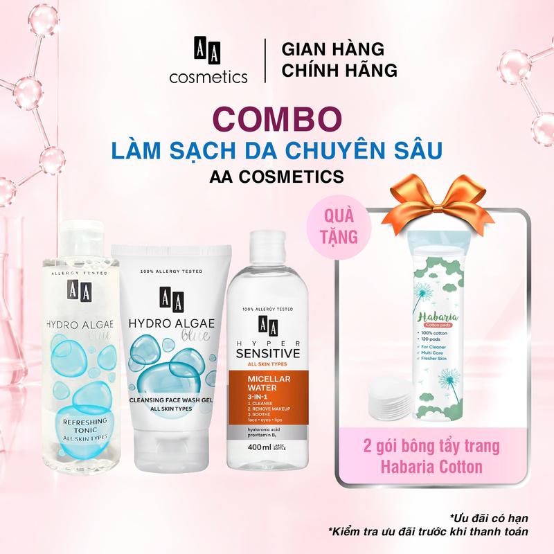 Combo bộ 3 làm sạch da chuyên sâu AA Cosmetcis