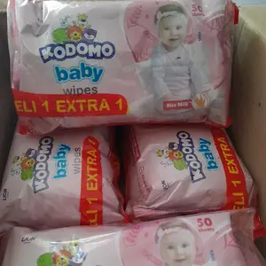 (Paket 3 Pack/6 Pcs)Tisu Basah Kodomo 50 Lembar Wipes Tissue Twinpack 6 Pcs x50 Sheets Antiseptik Efektif untuk Kebersihan