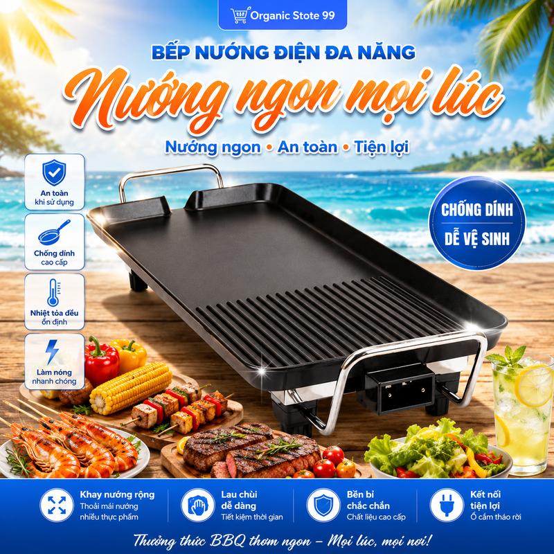 Bếp nướng điện không khói 4607 1500W - Dễ Vệ Sinh, Phù Hợp Gia Đình Và Dã Ngoại