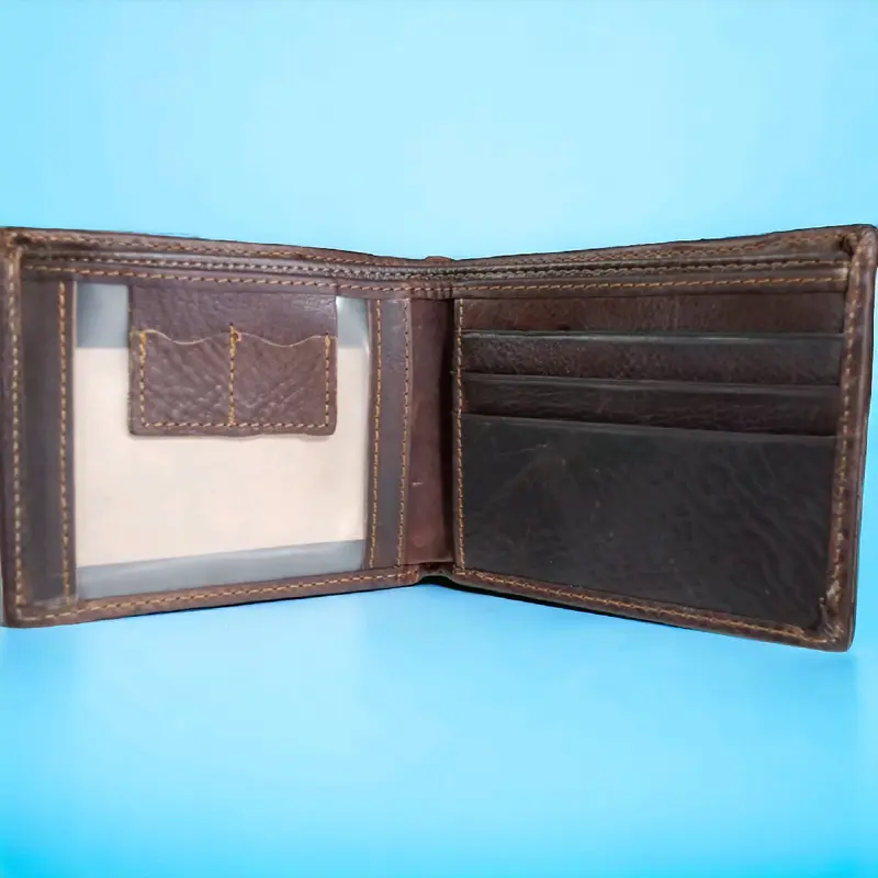 Dompet Kulit Variasi resleting Coklat 1
