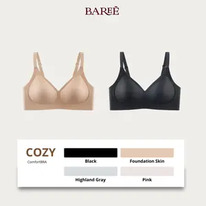 BAREÈ COZY Wireless Bra Wanita Tanpa Kawat Seamless Bra Anti Nyemplak Anti Guncang Katun Lembut Anti Bakterial