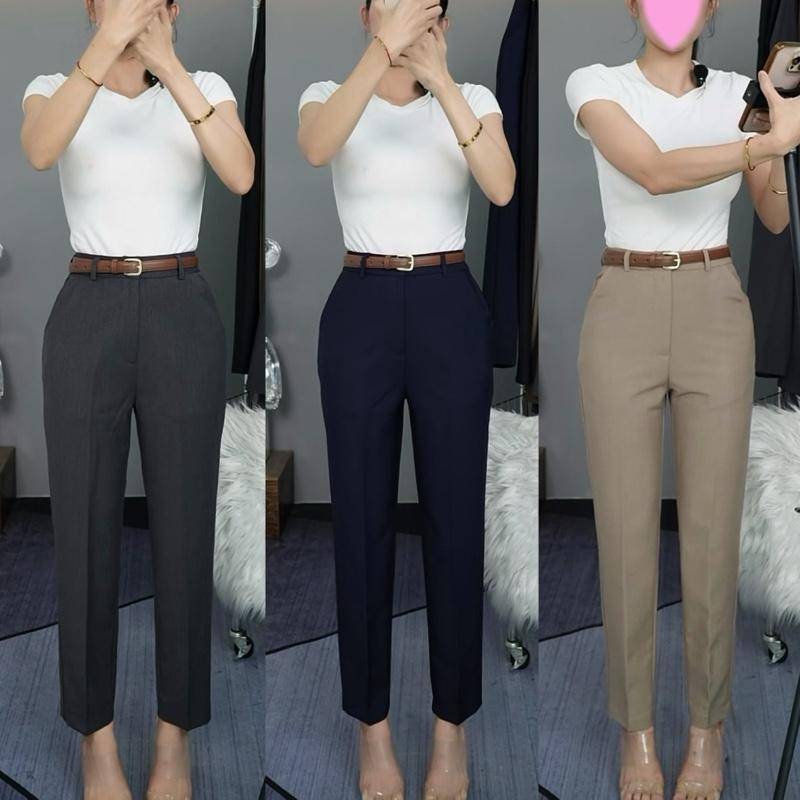 T225- (Dài 96cm, ống 15cm)Quần baggy  cotton Hàn cạp cao Mộc She Nữ