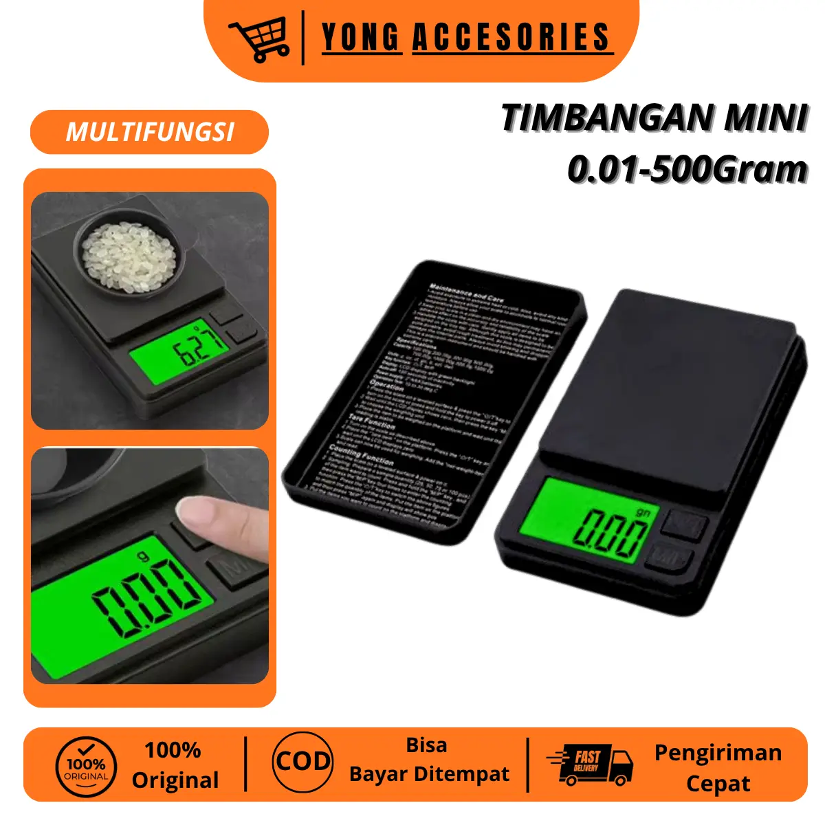 Timbangan Mini Digital 500gr 0.01gr Timbangan Emas Timbangan perhiasan Pocket Scale