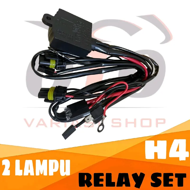 KABEL RELAY SET LAMPU MOTOR MOBIL LED & HID H4 HI LOW 2