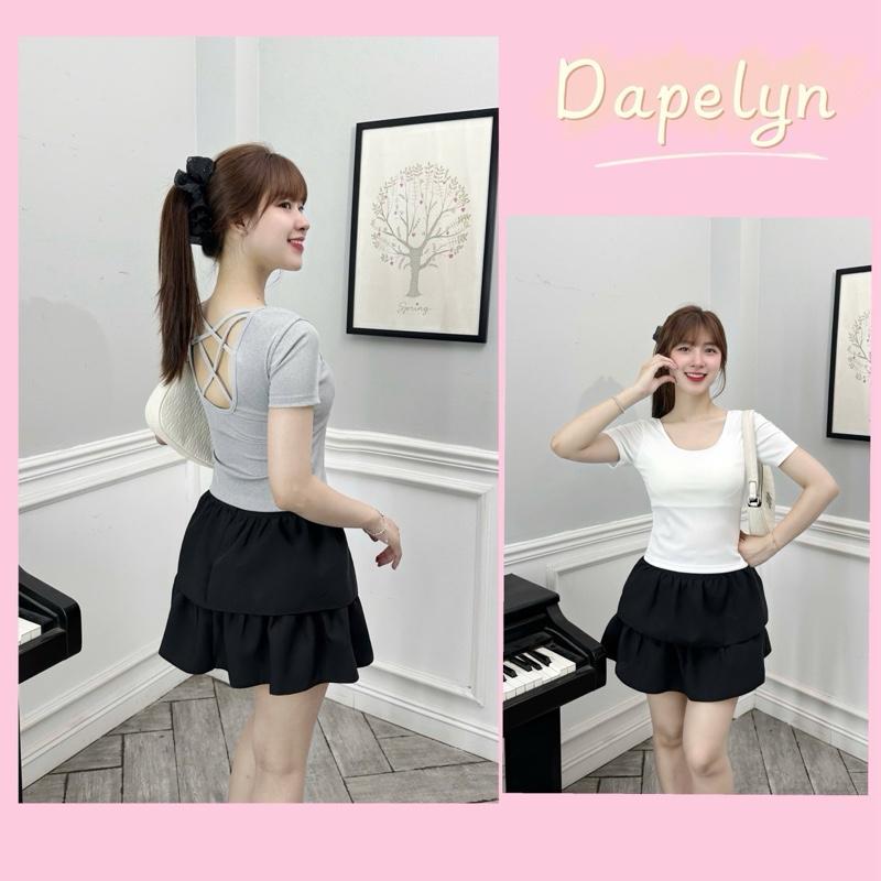 Áo thun ôm babytee cổ chữ U, Có Mút Ngực , áo thun nữ ôm body dây đan hở lưng vải thun tăm co dãn 4 chiều quyến rũ