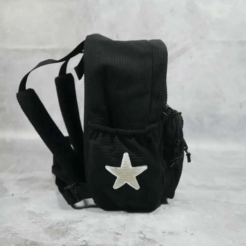 Mini Backpack Enamor Corduroy DeepNeve Black Tas Ransel Mini Enamor Corduroy Deepneve Hitam 6