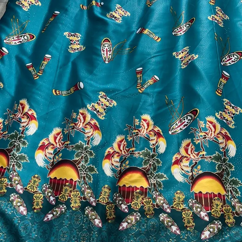 (Part X) Kain Batik khas Papua mewah Foil Gold Pria Wanita (lb120) Harga per meter cck Gamis Kebaya atasan hem couple dll 7