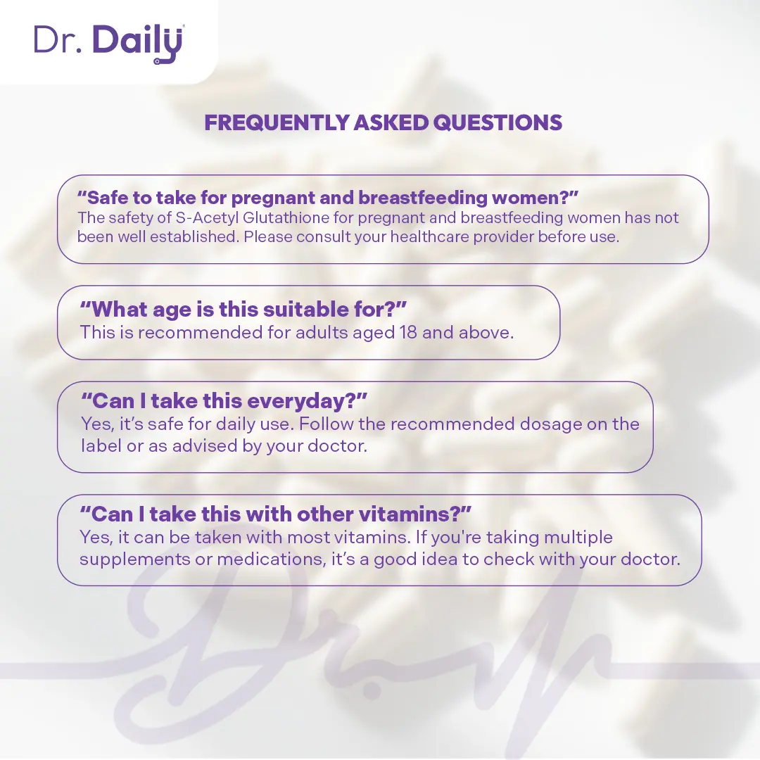 Dr. Daily S-Acetyl Glutathione | Advanced Glutathione | Antioxidant, Skin Lightening, Detox - TikTok Shop Philippines Dr. Daily S-Acetyl Glutathione | Advanced Glutathione | Antioxidant, Skin Lightening, Detox - TikTok Shop Philippines